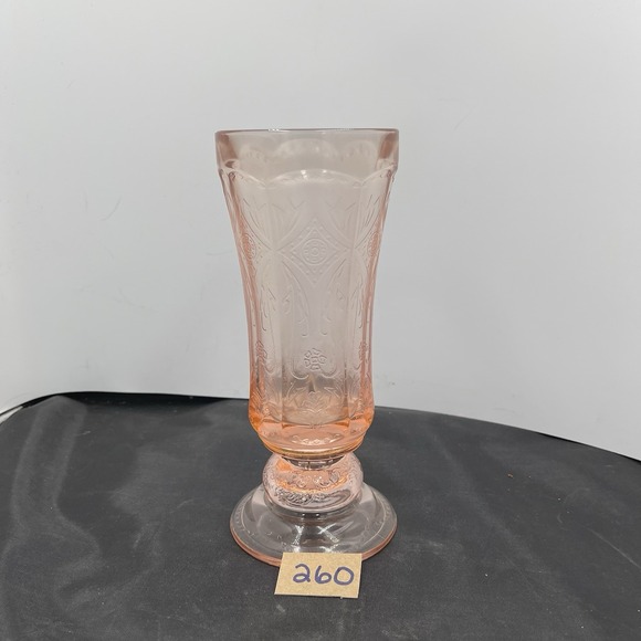 Indiana Glass Other - Indiana Glass Recollection Vase Pink Hurricane 42002 Repro Madrid Depression